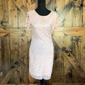 NWT Molly Bracken embellished V back pink dress